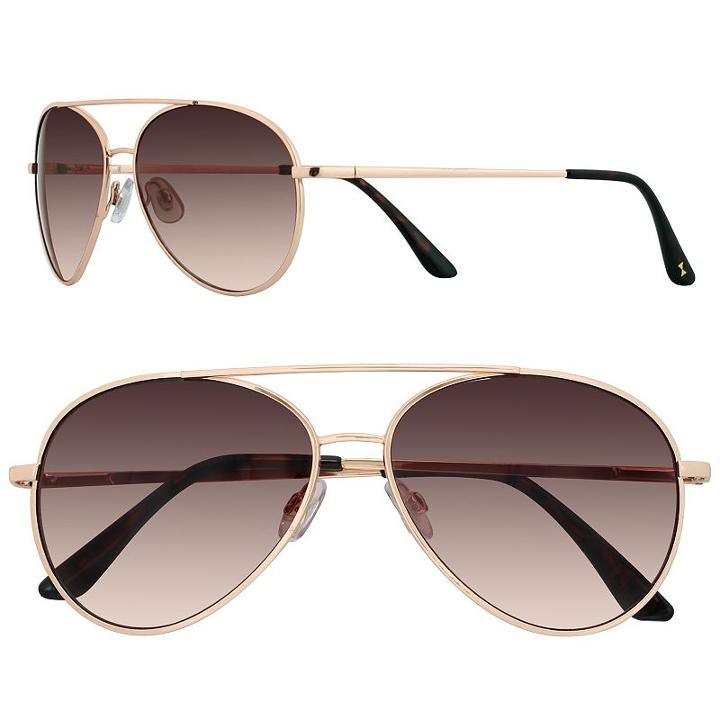 Lc Lauren Conrad 58mm Per Se Aviator Gradient Sunglasses, Women's, Gold