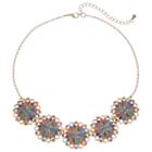 Multi Color Floral Medallion Necklace, Women's, Multicolor