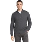 Big & Tall Men's Cable-knit Quarter-zip Sweater, Size: Xxl Tall, Dark Grey