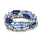 Blue Beaded Stretch Bracelet Set, Women's