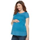 Maternity A:glow Georgette Trim Tee, Women's, Size: Xl-mat, Med Blue