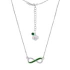 Michigan State Spartans Sterling Silver Crystal Infinity Necklace, Women's, Size: 18, Green