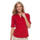 Women's Croft & Barrow&reg; Utility Polo, Size: Xs, Med Red