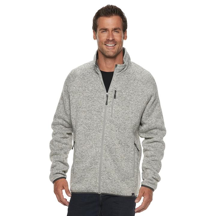 Men's Zeroxposur Beamer Sweater Fleece Jacket, Size: Medium, Med Grey