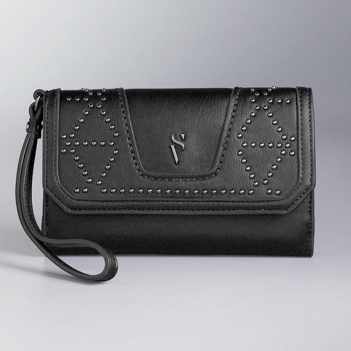 Simply Vera Vera Wang Midnight Studded Wristlet, Women's, Grey