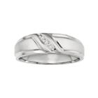 Love Always Diamond Accent Sterling Silver Wedding Band - Men, Size: 10.50, White