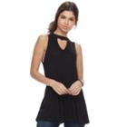 Juniors' Pink Republic Ribbed Choker Neck Tank, Teens, Size: Xl, Black