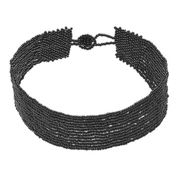 Apt. 9&reg; Black Seed Bead Multi Strand Choker Necklace, Women's