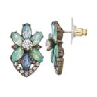 Lc Lauren Conrad Marquise Starburst Earrings, Women's, Green Oth