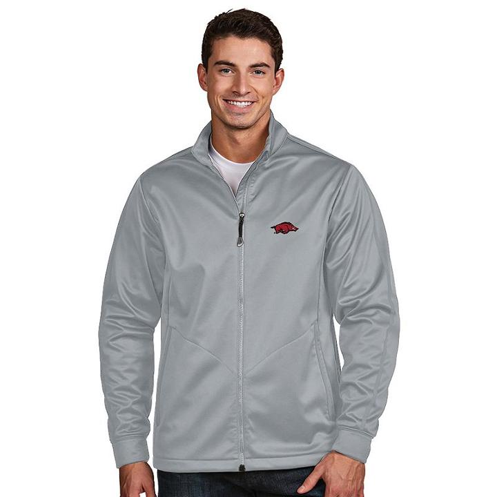 Men's Antigua Arkansas Razorbacks Waterproof Golf Jacket, Size: Large, Silver