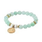 Wish Upon A Rock Seafoam Green Agate Beaded Stretch Bracelet, Women's, Size: 7