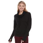 Juniors' So&reg; Perfectly Soft Cowlneck Sweatshirt, Teens, Size: Medium, Black