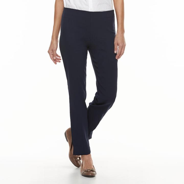 Women's Croft & Barrow&reg; Polished Pull-on Ankle Pants, Size: 8, Blue