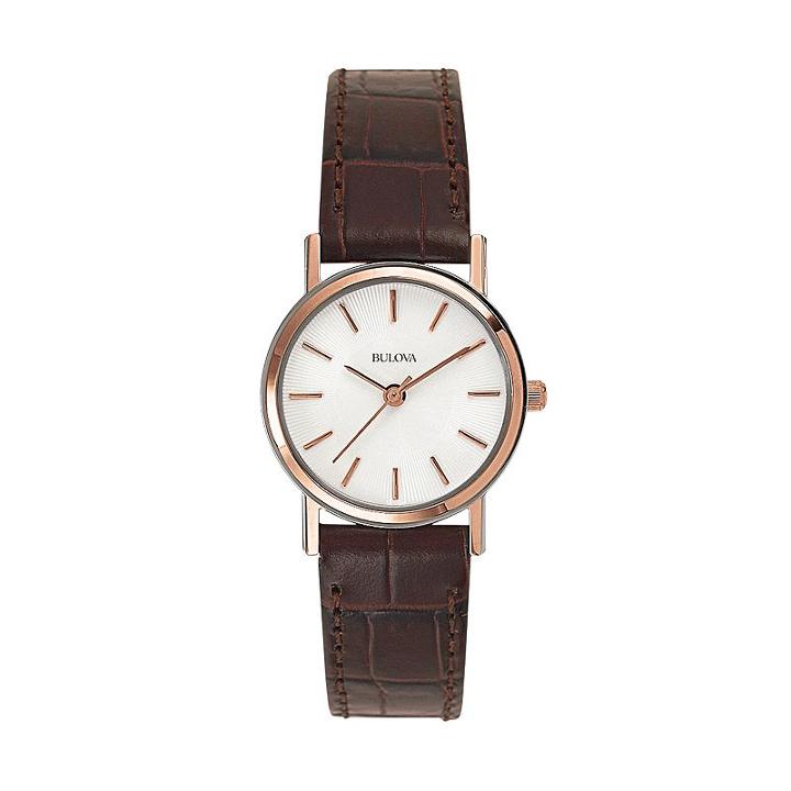 Bulova Women's Leather Watch - 98v31, Brown