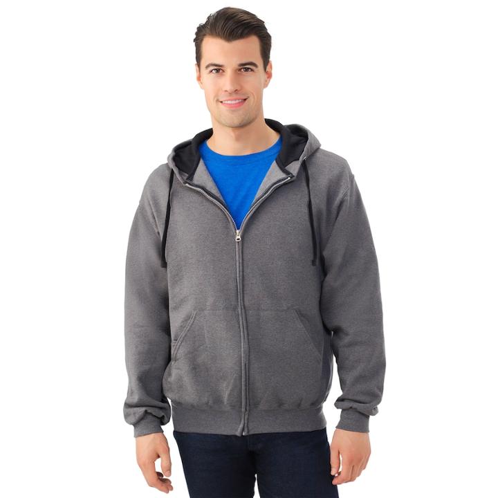 Men's Fruit Of The Loom Signature Fleece Hoodie, Size: Small, Charcoal Heather