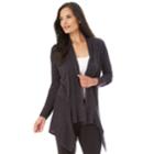 Women's Apt. 9&reg; Lurex Pointelle Cardigan, Size: Xl, Dark Grey