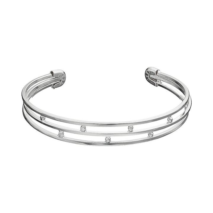 Lc Lauren Conrad Multi Row Simulated Crystal Cuff Bracelet, Women's, Silver