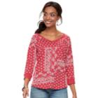 Women's Sonoma Goods For Life&trade; Drop Sleeve V-neck Sweatshirt, Size: Large, Red