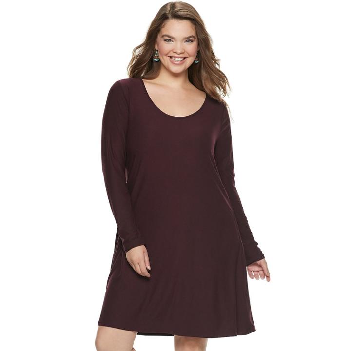 Juniors' Plus Size Mudd&reg; Strappy Back Dress, Teens, Size: 1xl, Drk Purple