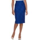 Women's Double Click Jacquard Midi Pencil Skirt, Size: Xl, Dark Blue