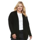 Plus Size Croft & Barrow&reg; Ribbed Sleeve Cardigan, Women's, Size: 1xl, Oxford