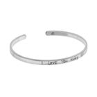 Love This Life Silver-plated I Love You More Cuff Bracelet, Women's, Grey