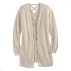 Girls Plus Size Cloud Chaser Lace-up Back Cardigan Sweater, Size: Xl Plus, White