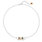 Sterling Silver Amber Bird Bar Necklace, Women's, Multicolor