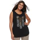 Plus Size Apt. 9&reg; Embellished Tank, Women's, Size: 0x, Black