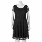 Juniors' Plus Size Wrapper Lace A-line Dress, Teens, Size: 2xl, Black