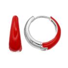 Nickel Free Huggie Hoop Earrings, Women's, Med Red