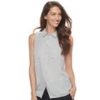 Women's Apt. 9&reg; Georgette Blouse, Size: Small, Light Grey