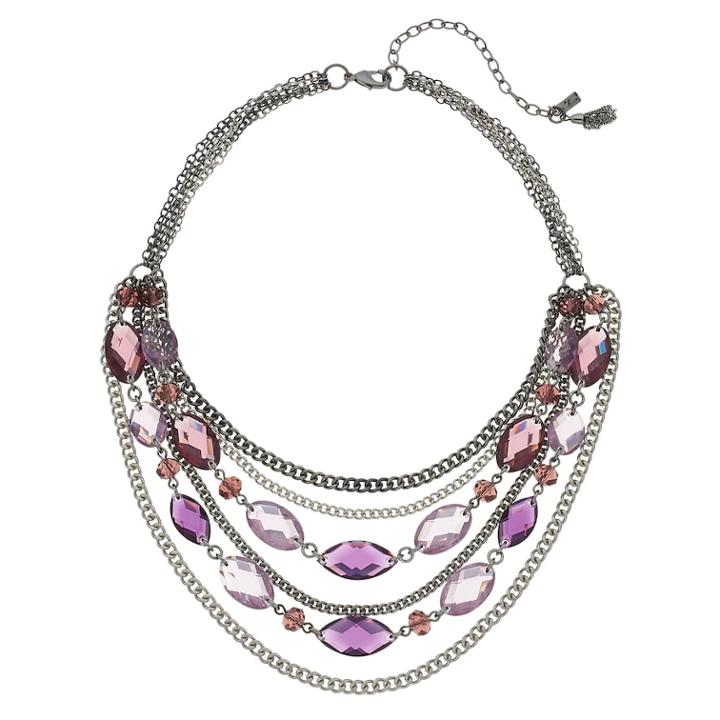 Simply Vera Vera Wang Faceted Stone Swag Necklace, Women's, Purple