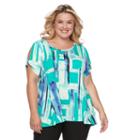 Plus Size Apt. 9&reg; Cold-shoulder A-line Tee, Women's, Size: 3xl, Turquoise/blue (turq/aqua)