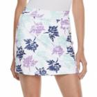 Pebble Beach, Women's Floral Print Skort, Size: Small, White