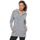 Women's Tek Gear&reg; Hooded Zip-front Tunic, Size: Small, White