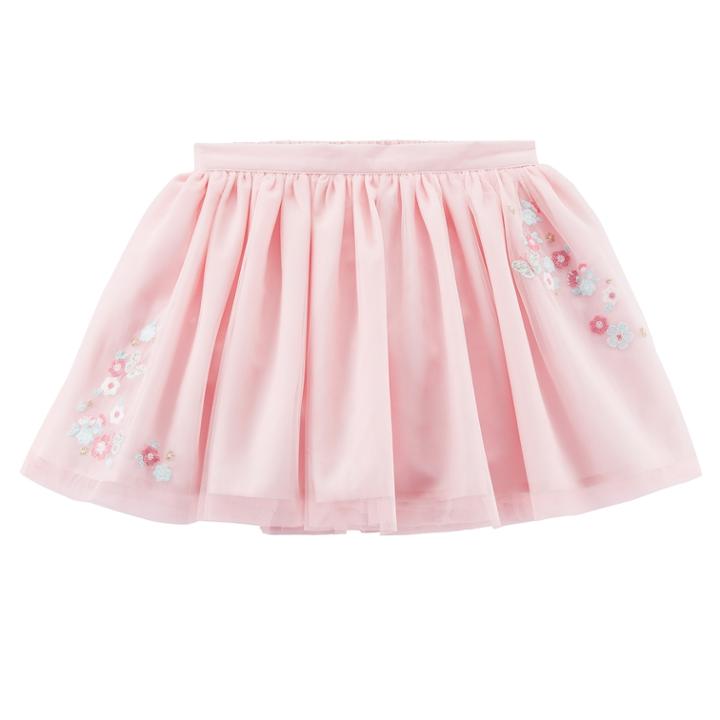 Girls 4-8 Carter's Pink Embroidered Tutu Skirt, Size: 6-6x, Light Pink