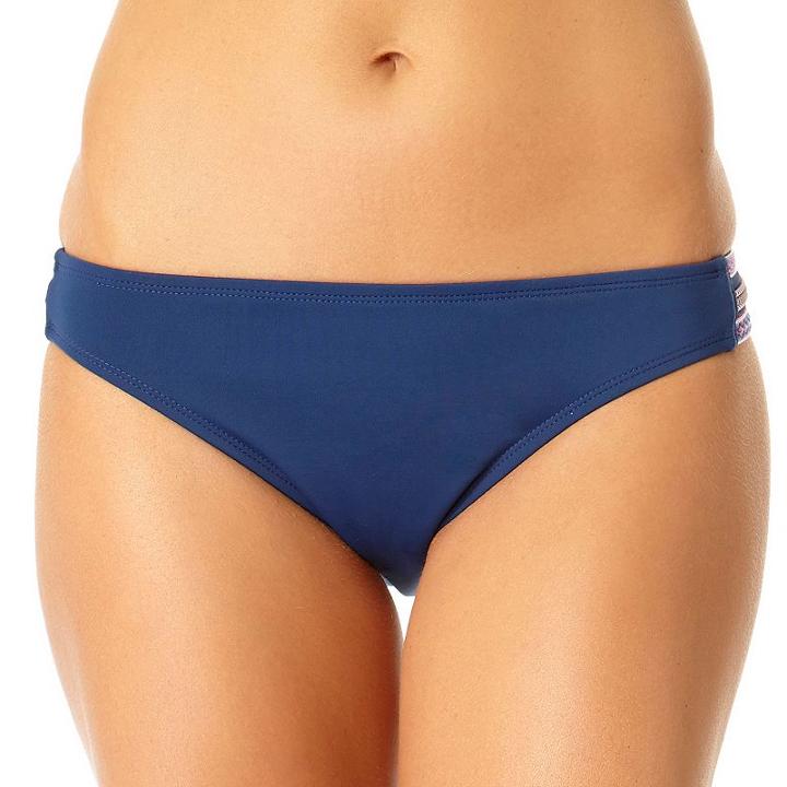 Women's Cole Of California Geometric Hipster Bikini Bottoms, Size: Large, Blue (navy)