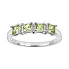 Sterling Silver Peridot And Diamond Accent Ring, Women's, Size: 9, Green