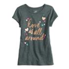 Girls 4-12 Sonoma Goods For Life&reg; Glittery Graphic Tee, Size: 10, Light Grey