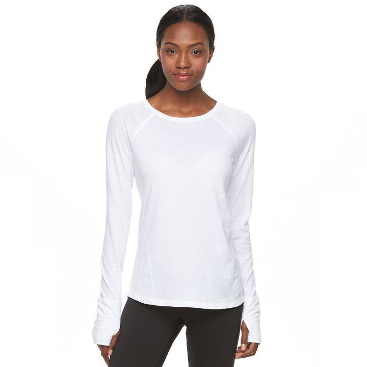 Women's Tek Gear&reg; Raglan Layering Tee, Size: Large, White