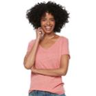 Petite Sonoma Goods For Life&trade; Essential V-neck Tee, Women's, Size: S Petite, Med Pink