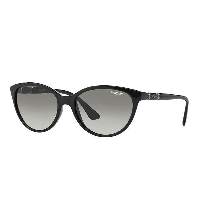 Vogue Vo2894s 56mm Timeless Oval Gradient Polarized Sunglasses With Swarovski Elements, Women's, Black