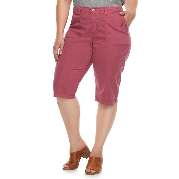 Plus Size Sonoma Goods For Life&trade; Ultra Breathable Poplin Skimmer Shorts, Women's, Size: 22 W, Med Pink