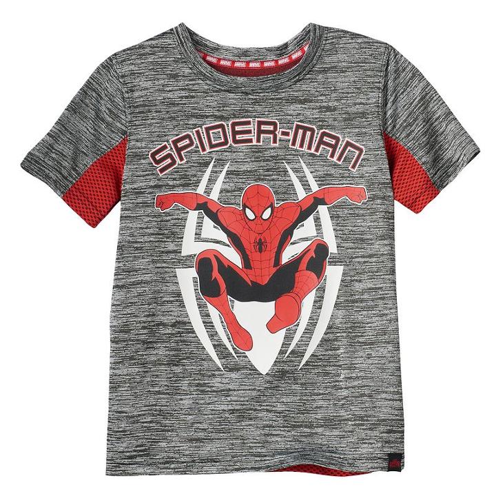 Boys 4-7x Marvel Hero Elite Series Spider-man Collection For Kohl's Space-dyed Glow-in-the-dark Mesh Top, Boy's, Size: 7x, Oxford