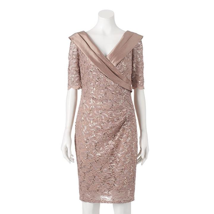 Women's 1 By 8 Floral Lace Sheath Dress, Size: 4, Med Beige