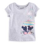 Disney's Mickey Mouse Baby Girl Applique Graphic Tee By Jumping Beans&reg;, Size: 6 Months, Light Grey