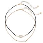 Lc Lauren Conrad Beaded Stone Choker Necklace Set, Women's, Lt Brown