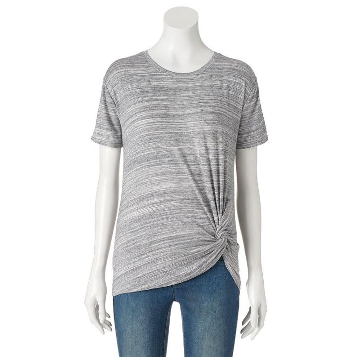 Women's Apt. 9&reg; Twist Tee, Size: Medium, Grey Other
