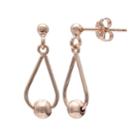 Primrose 14k Rose Gold Over Silver Ball Teardrop Earrings, Women's, Pink